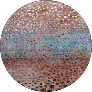 Piper Looms Chantille Circles ACN1074 Paprika Machine Washable Area Rug Round Main Image