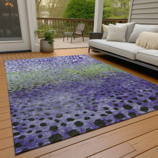 Piper Looms Chantille Circles ACN1074 Purple Machine Washable Area Rug Outdoor Lifestyle Image Feature