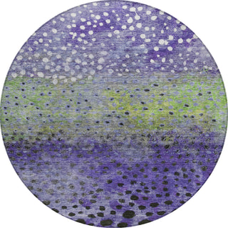 Piper Looms Chantille Circles ACN1074 Purple Machine Washable Area Rug Round Main Image