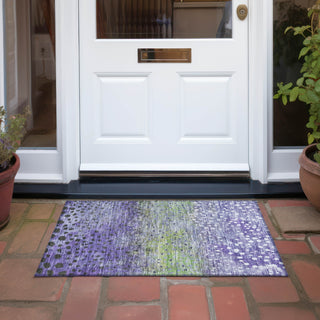 Piper Looms Chantille Circles ACN1074 Purple Machine Washable Area Rug Scatter Outdoor Lifestyle Image Feature