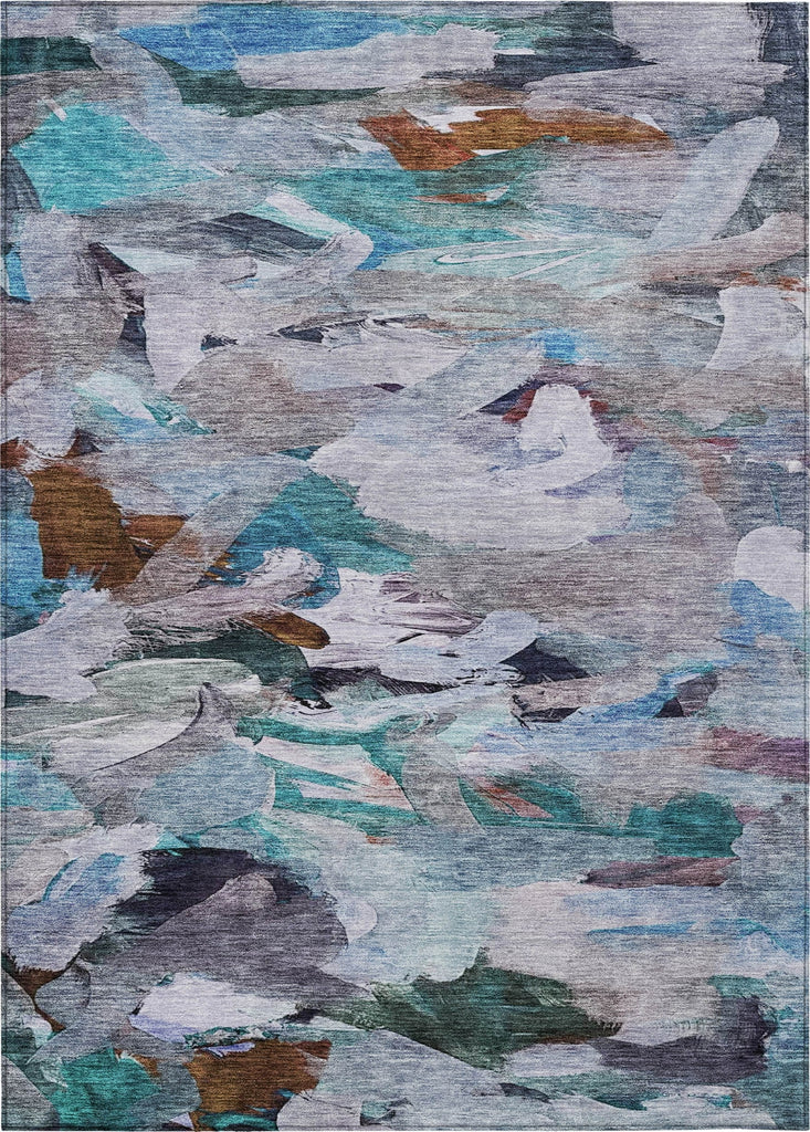 Piper Looms Chantille Abstract ACN1075 Blue Machine Washable Area Rug main image