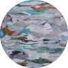 Piper Looms Chantille Abstract ACN1075 Blue Machine Washable Area Rug Round Main Image
