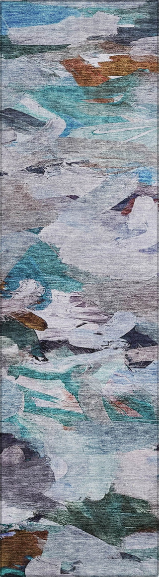 Piper Looms Chantille Abstract ACN1075 Blue Machine Washable Area Rug Runner Main Image
