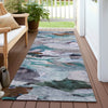 Piper Looms Chantille Abstract ACN1075 Blue Machine Washable Area Rug Runner Outdoor Lifestyle Image Feature