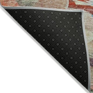Piper Looms Chantille Abstract ACN1075 Green Machine Washable Area Rug Backing Image