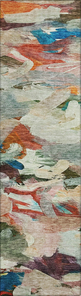 Piper Looms Chantille Abstract ACN1075 Green Machine Washable Area Rug Runner Main Image