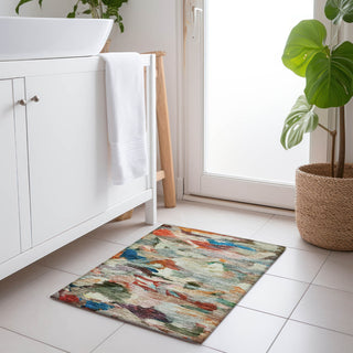 Piper Looms Chantille Abstract ACN1075 Green Machine Washable Area Rug Scatter Lifestyle Image Feature