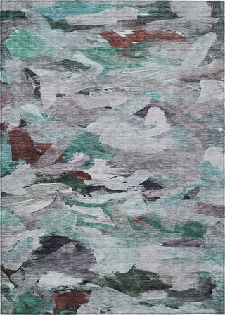 Piper Looms Chantille Abstract ACN1075 Teal Machine Washable Area Rug main image