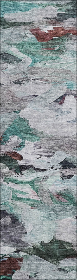 Piper Looms Chantille Abstract ACN1075 Teal Machine Washable Area Rug Runner Main Image