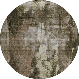 Piper Looms Chantille Modern ACN1077 Brown Machine Washable Area Rug Round Main Image