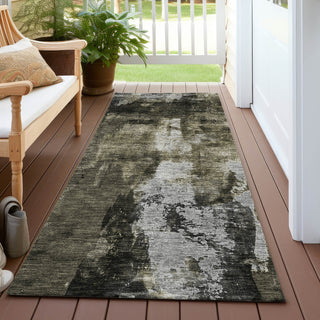 Piper Looms Chantille Modern ACN1077 Charcoal Machine Washable Area Rug Runner Outdoor Lifestyle Image Feature