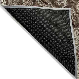 Piper Looms Chantille Swirl ACN1078 Brown Machine Washable Area Rug Backing Image