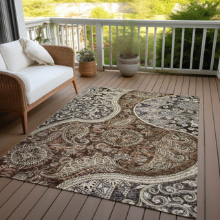 Piper Looms Chantille Swirl ACN1078 Brown Machine Washable Area Rug Outdoor Lifestyle Image Feature