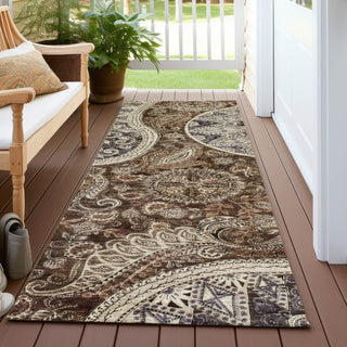 Piper Looms Chantille Swirl ACN1078 Brown Machine Washable Area Rug Runner Outdoor Lifestyle Image Feature