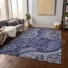 Piper Looms Chantille Swirl ACN1078 Navy Machine Washable Area Rug Lifestyle Image Feature