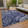 Piper Looms Chantille Swirl ACN1078 Navy Machine Washable Area Rug Outdoor Lifestyle Image Feature