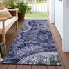 Piper Looms Chantille Swirl ACN1078 Navy Machine Washable Area Rug Runner Outdoor Lifestyle Image Feature