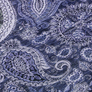 Piper Looms Chantille Swirl ACN1078 Navy Machine Washable Area Rug Swatch Image