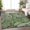 Piper Looms Chantille Swirl ACN1078 Olive Machine Washable Area Rug Lifestyle Image Feature