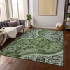 Piper Looms Chantille Swirl ACN1078 Olive Machine Washable Area Rug Lifestyle Image Feature