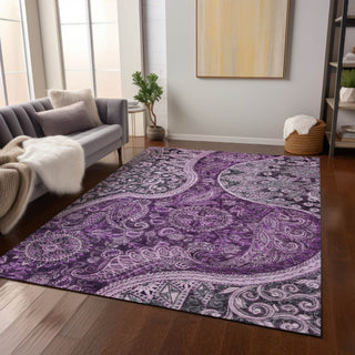 Piper Looms Chantille Swirl ACN1078 Purple Machine Washable Area Rug Lifestyle Image Feature
