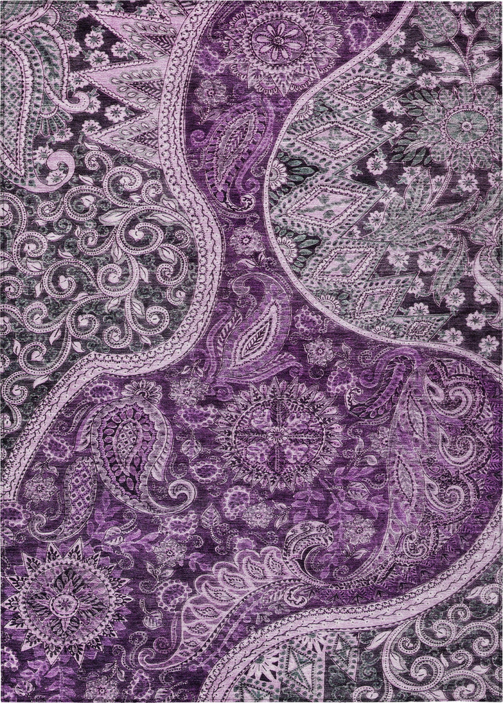 Piper Looms Chantille Swirl ACN1078 Purple Machine Washable Area Rug main image