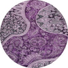 Piper Looms Chantille Swirl ACN1078 Purple Machine Washable Area Rug Round Main Image