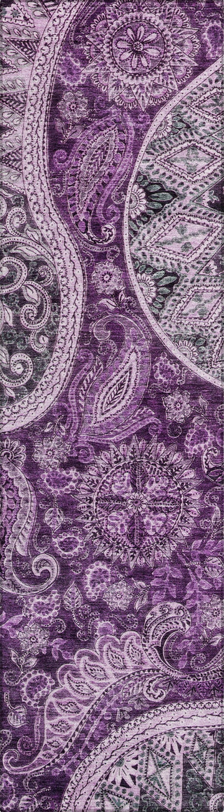 Piper Looms Chantille Swirl ACN1078 Purple Machine Washable Area Rug Runner Main Image