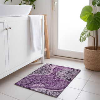 Piper Looms Chantille Swirl ACN1078 Purple Machine Washable Area Rug Scatter Lifestyle Image Feature