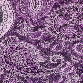 Piper Looms Chantille Swirl ACN1078 Purple Machine Washable Area Rug Swatch Image