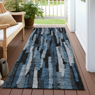 Piper Looms Chantille Stripes ACN1079 Blue Machine Washable Area Rug Runner Outdoor Lifestyle Image Feature