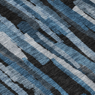 Piper Looms Chantille Stripes ACN1079 Blue Machine Washable Area Rug Swatch Image