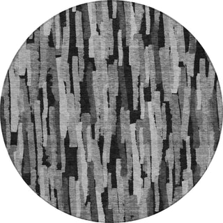 Piper Looms Chantille Stripes ACN1079 Gray Machine Washable Area Rug Round Main Image