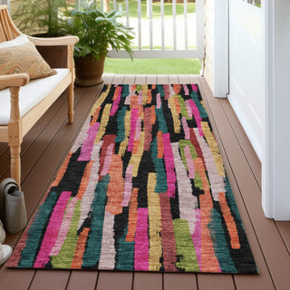 Piper Looms Chantille Stripes ACN1079 Pink Machine Washable Area Rug Runner Outdoor Lifestyle Image Feature