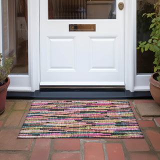 Piper Looms Chantille Stripes ACN1079 Pink Machine Washable Area Rug Scatter Outdoor Lifestyle Image Feature