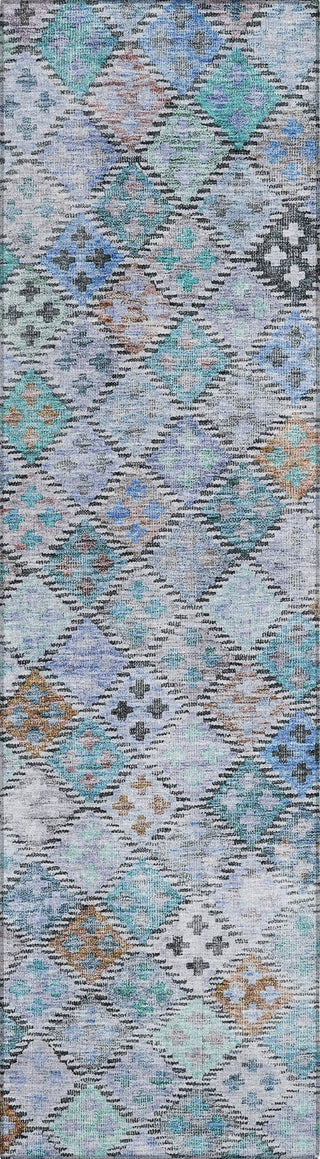 Piper Looms Chantille Geometric ACN1081 Blue Machine Washable Area Rug Runner Main Image