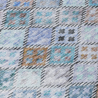 Piper Looms Chantille Geometric ACN1081 Blue Machine Washable Area Rug Swatch Image