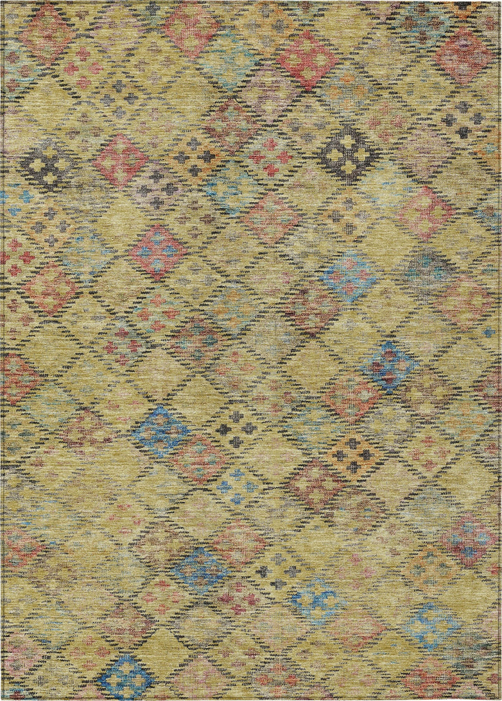 Piper Looms Chantille Geometric ACN1081 Gold Machine Washable Area Rug main image