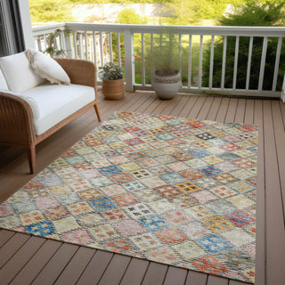 Piper Looms Chantille Geometric ACN1081 Paprika Machine Washable Area Rug Outdoor Lifestyle Image Feature