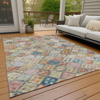 Piper Looms Chantille Geometric ACN1081 Paprika Machine Washable Area Rug Outdoor Lifestyle Image Feature