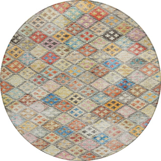 Piper Looms Chantille Geometric ACN1081 Paprika Machine Washable Area Rug Round Main Image