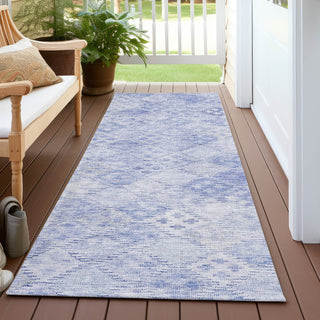 Piper Looms Chantille Geometric ACN1081 Sky Machine Washable Area Rug Runner Outdoor Lifestyle Image Feature