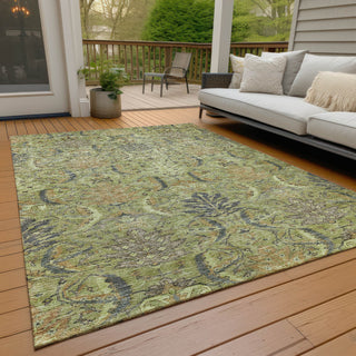 Piper Looms Chantille Damask ACN1082 Aloe Machine Washable Area Rug Outdoor Lifestyle Image Feature