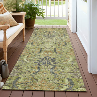 Piper Looms Chantille Damask ACN1082 Aloe Machine Washable Area Rug Runner Outdoor Lifestyle Image Feature