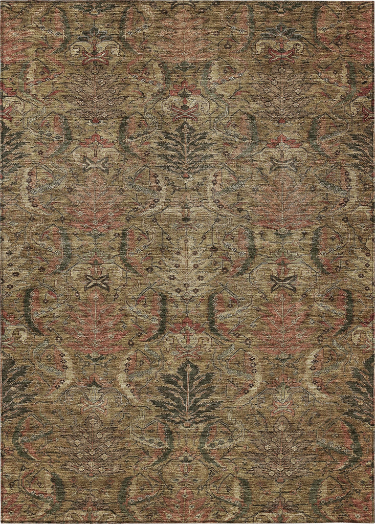 Piper Looms Chantille Damask ACN1082 Brown Machine Washable Area Rug main image