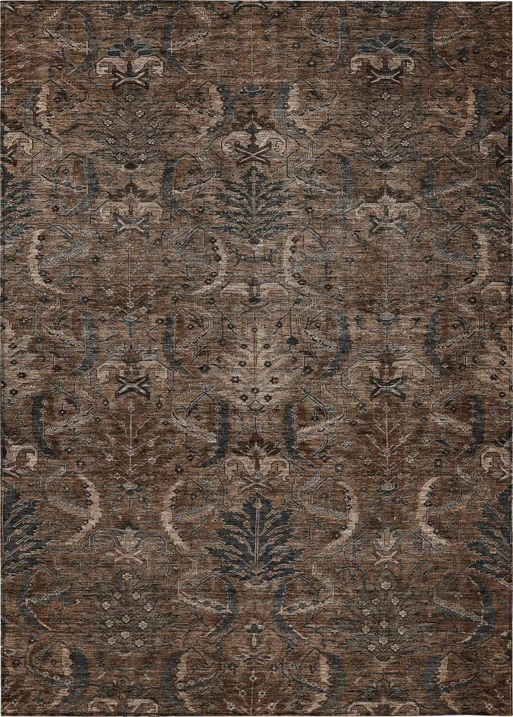 Piper Looms Chantille Damask ACN1082 Fudge Machine Washable Area Rug main image