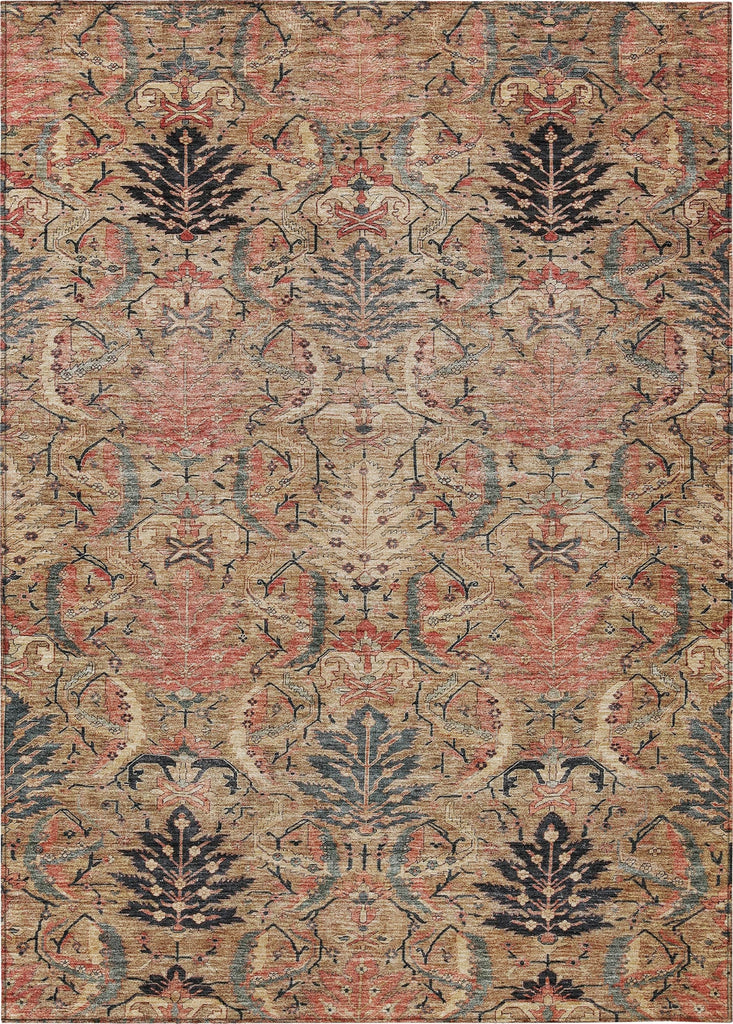 Piper Looms Chantille Damask ACN1082 Khaki Machine Washable Area Rug main image