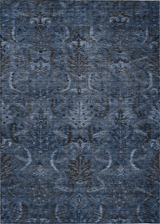 Piper Looms Chantille Damask ACN1082 Navy Machine Washable Area Rug main image
