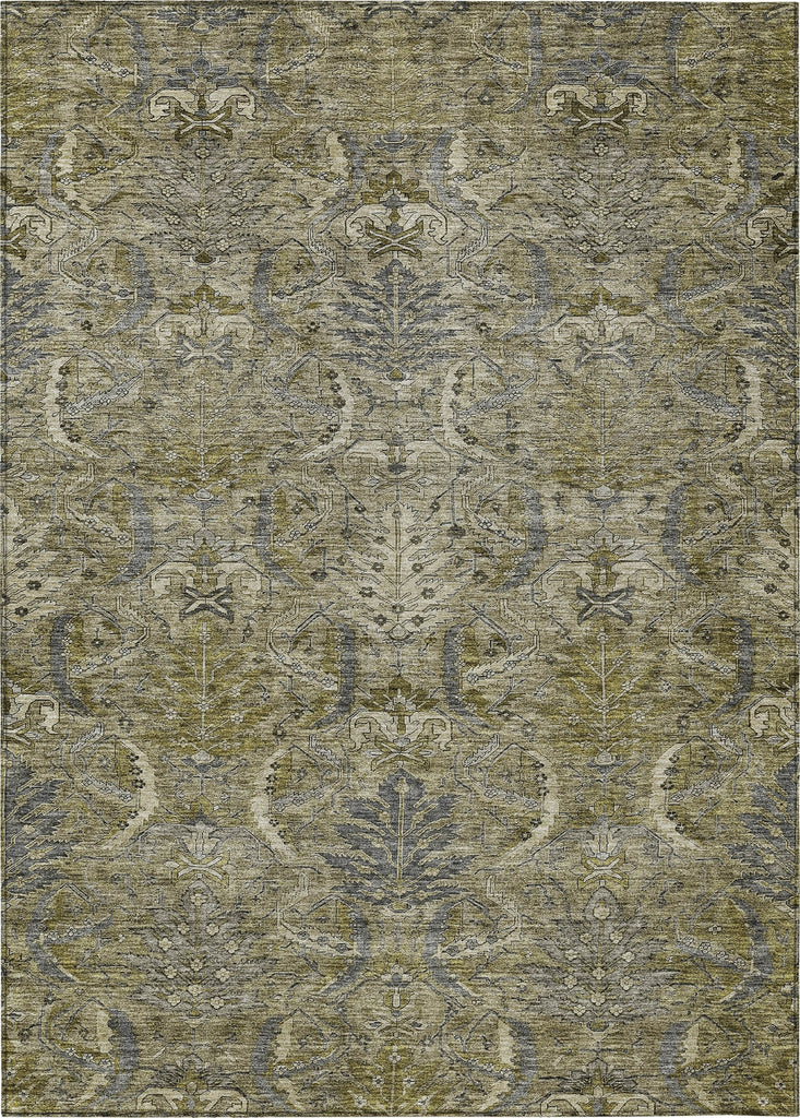 Piper Looms Chantille Damask ACN1082 Taupe Machine Washable Area Rug main image