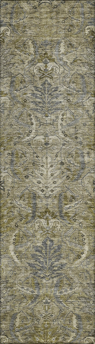Piper Looms Chantille Damask ACN1082 Taupe Machine Washable Area Rug Runner Main Image